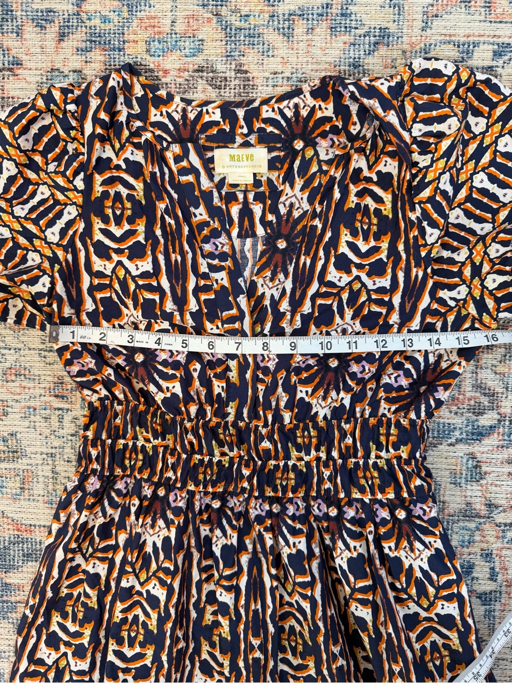 Anthropologie Maeve XS Somerset Boho Prairie 100% Cotton Sundress Midi Dress - Picture 11 of 14
